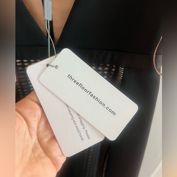 Three Floor Amplify Dress in Black Ink & Nude Size 6 - Picture 5 of 7